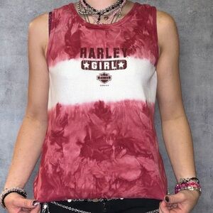 Harley-Davidson Red and White Women's Tank Top